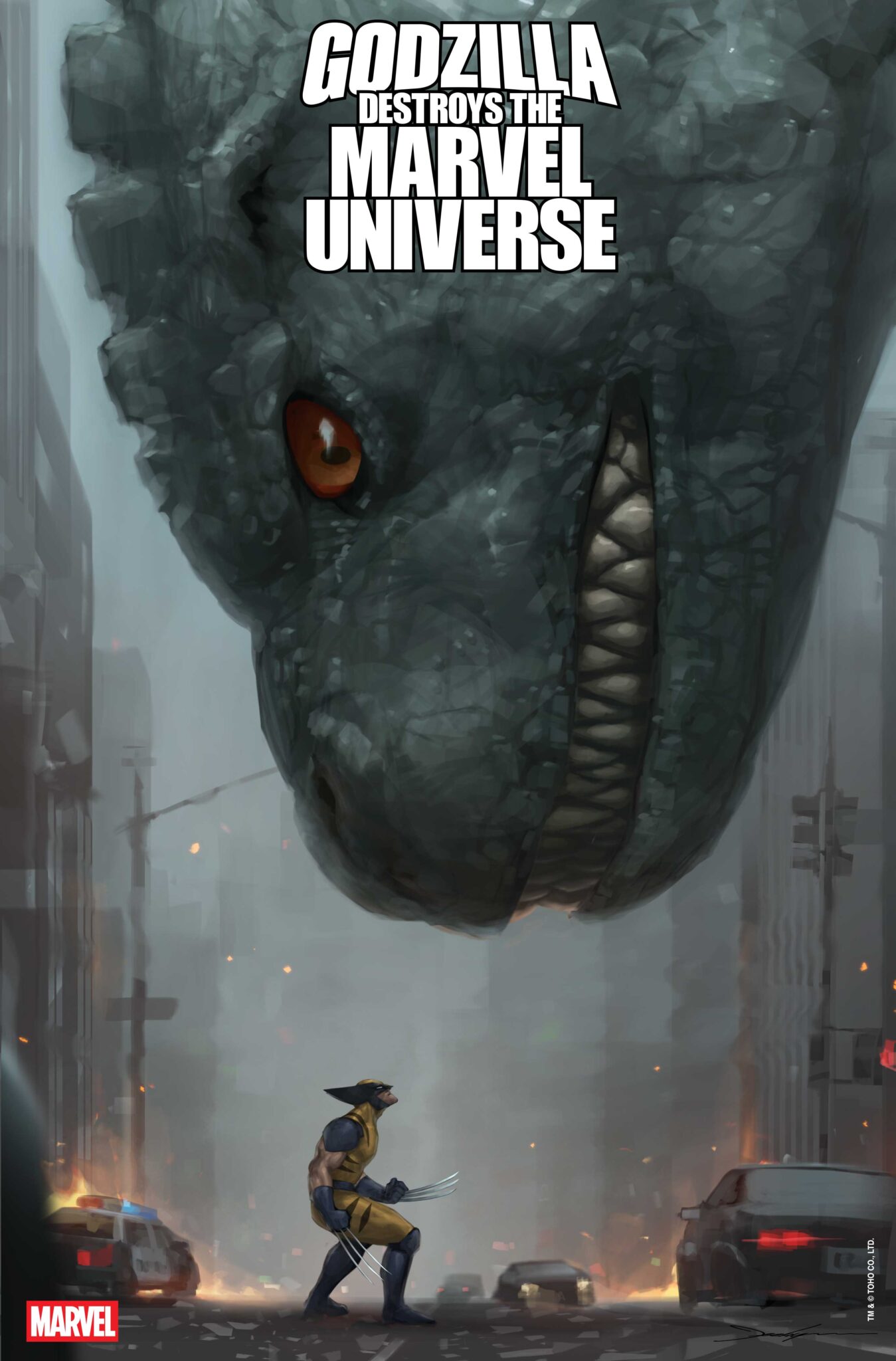 It's the Mutants Vs. The King Of The Monsters In Godzilla Destroys The Marvel Universe #3 4 Godzilla Destroys The Marvel Universe #3 Variant Cover by JEREMY WILSON
