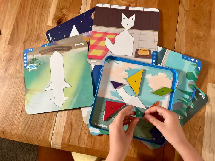 Chip Theory's Magnetic Micro Kids Games Are Perfect Road Trip Puzzles 8 Chip Theory Kids - Tangram Adventure being played