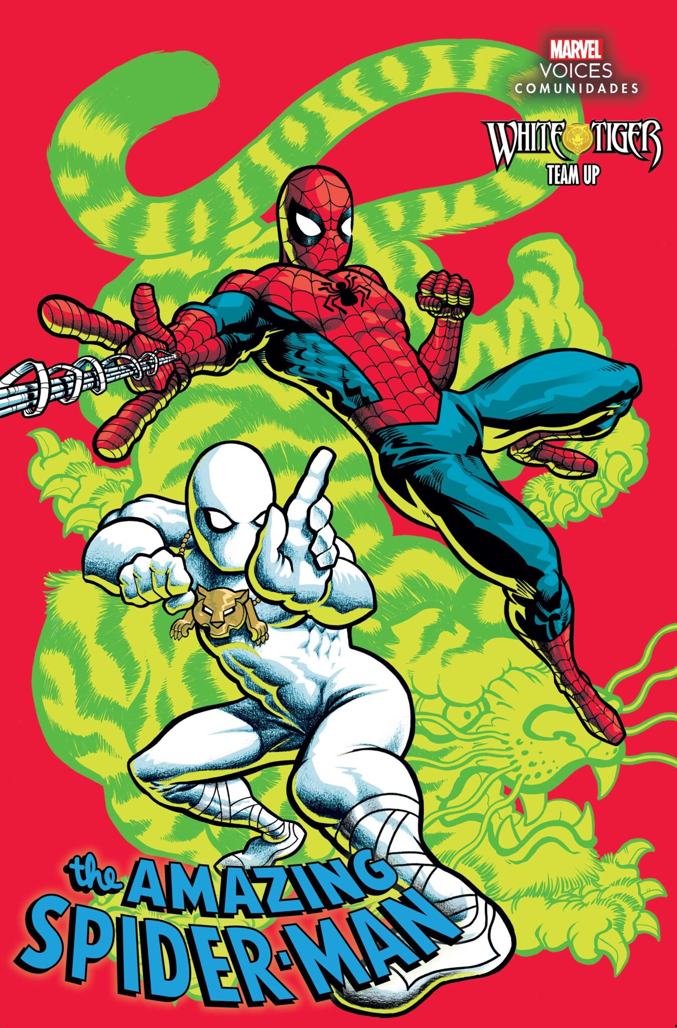 New Marvel's Voices Special White Tiger Reborn Celebrates The Legacy Of Marvel's First Latin Hero 1 AMAZING SPIDER-MAN #13 WHITE TIGER TEAM-UP VARIANT COVER BY J. GONZO