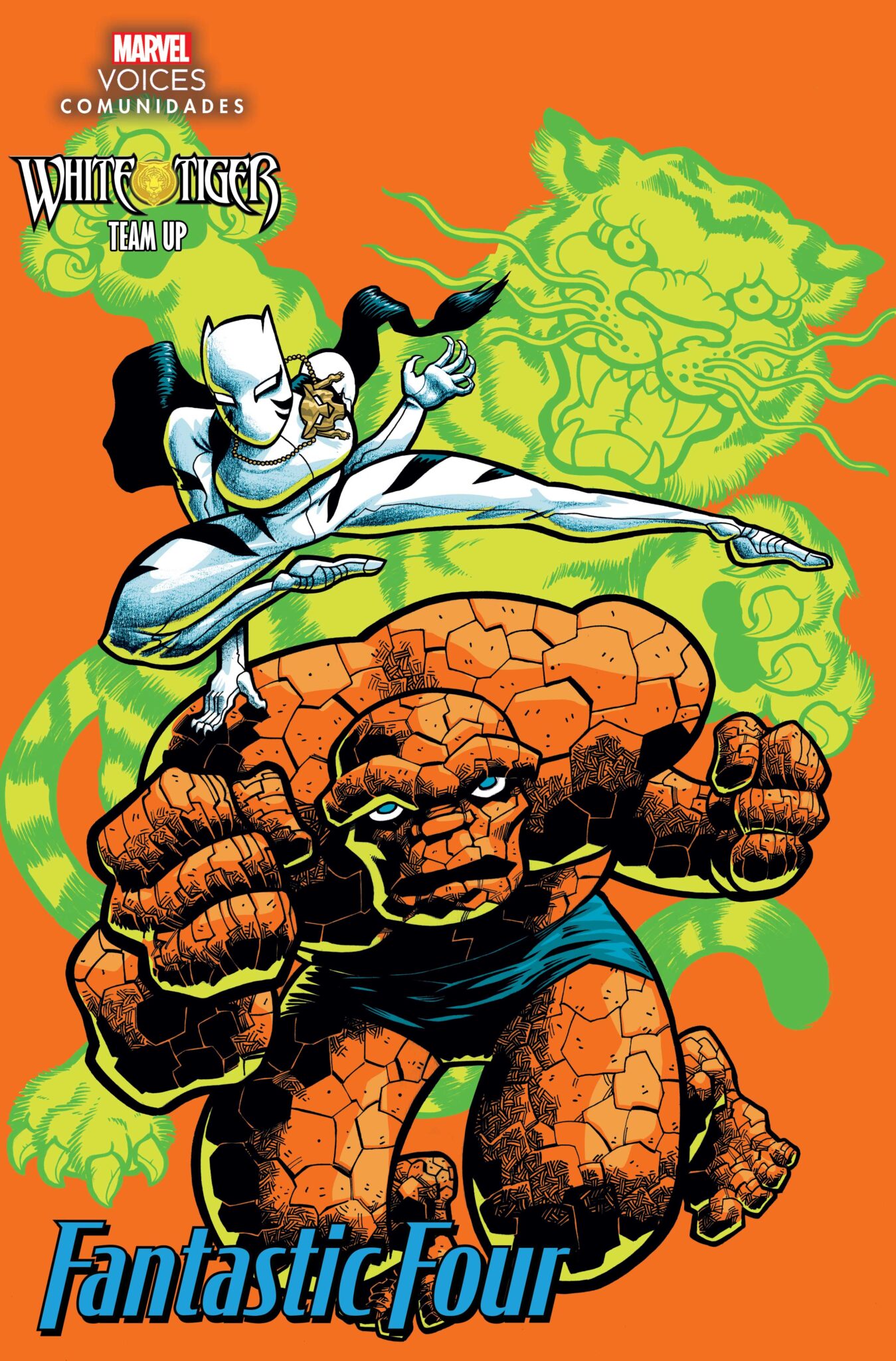 New Marvel's Voices Special White Tiger Reborn Celebrates The Legacy Of Marvel's First Latin Hero 2 FANTASTIC FOUR #4 WHITE TIGER TEAM-UP VARIANT COVER BY J. GONZO