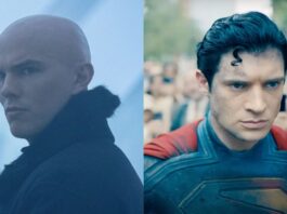 Nicholas Hoult as Lex Luthor and David Corenswet as Clark Kent in James Gunn's Superman.