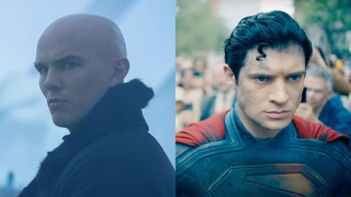 Nicholas Hoult as Lex Luthor and David Corenswet as Clark Kent in James Gunn's Superman.