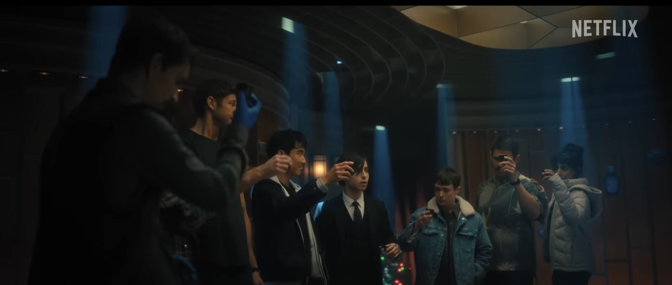 The Umbrella Academy Season Four Is A Mess 1 The Hargreeves raising their glasses in a toast.