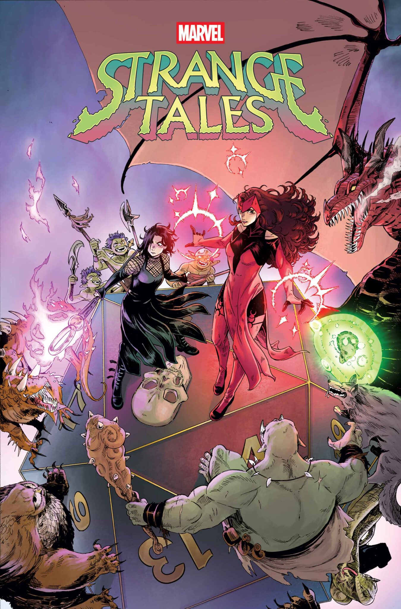 Nico Minoru And The Scarlet Witch Deal With A TTRPG Night Gone Wrong In Strange Tales 2 STRANGE TALES #1 Cover by BAYLEIGH UNDERWOOD
