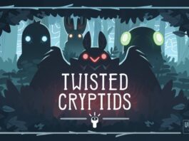 Four cryptid silhouettes behind the words Twisted Cryptids