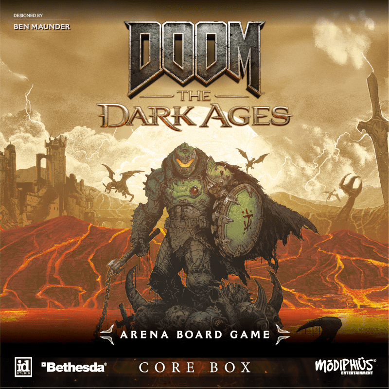 Modipius Set To Publish New Board Games Based On DOOM 1 Doom The Dark Ages Game Art