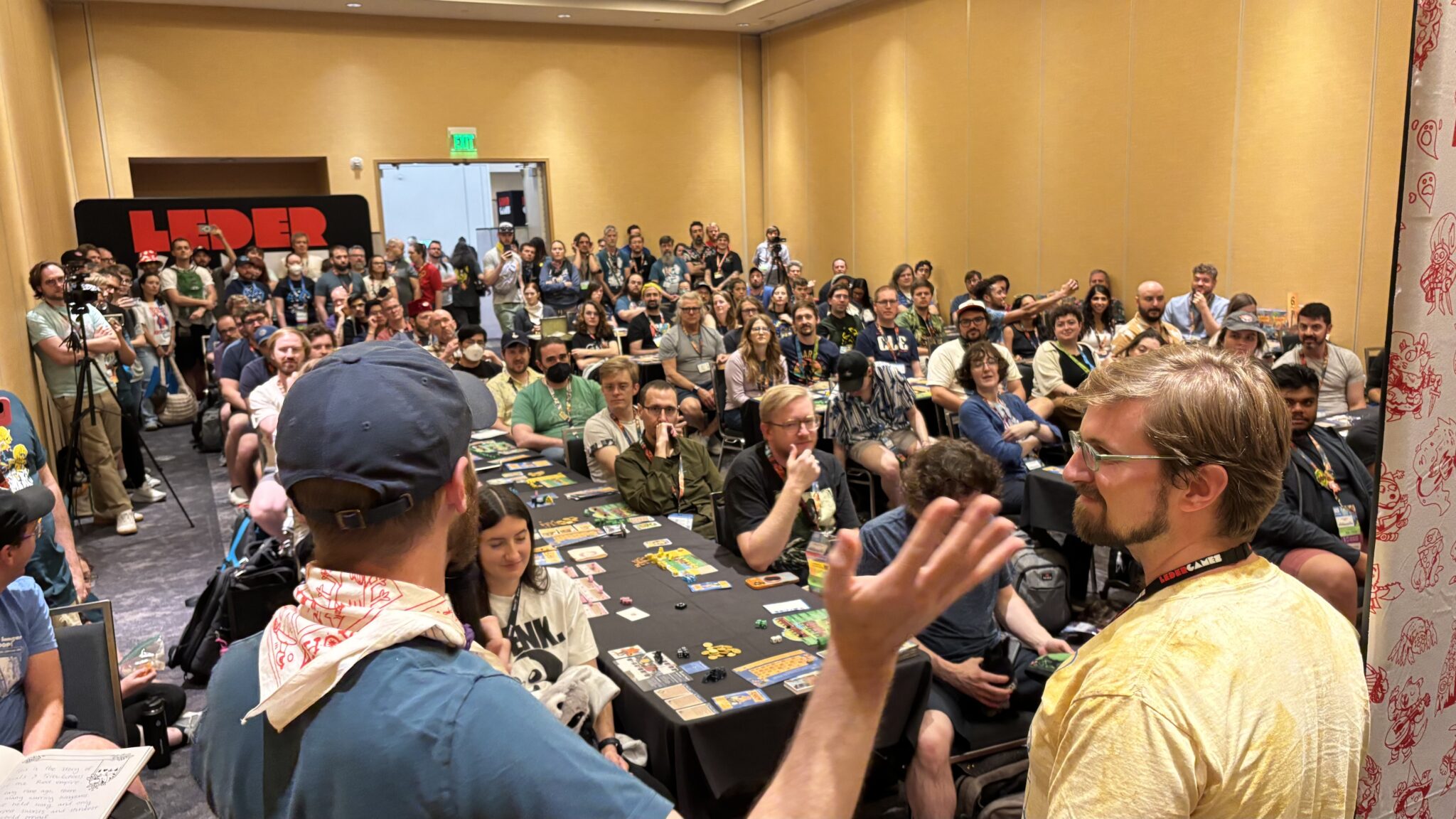 Scene from the Ahoy Demos in Leder's Gen Con Room