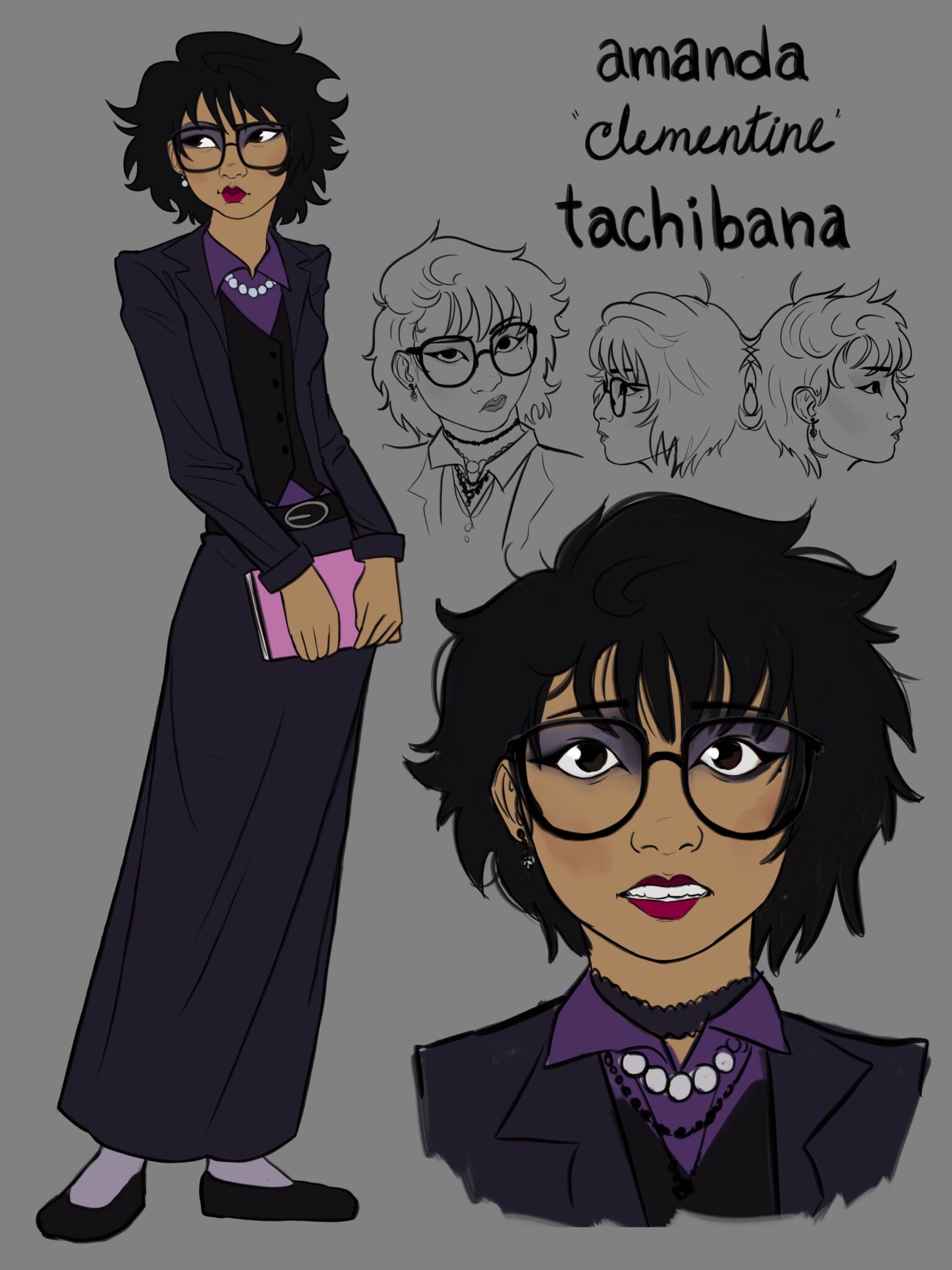 5 GMs in a Trenchcoat: From Inside the Tent upgrades Kids on Bikes to Teens in a Van 3 A character portrait of an Asian character with messy short hair and an 80s aesthetic, named Amanda "Clementine" Tachibana