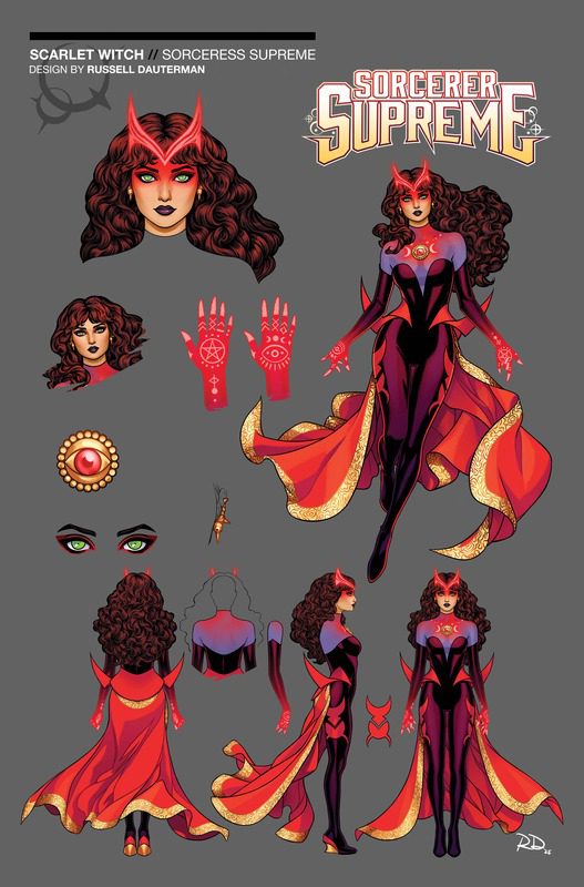 This December, Wanda Maximoff Will Take On A New Mantle: Sorcerer Supreme 2 Design Variant Cover by RUSSELL DAUTERMAN