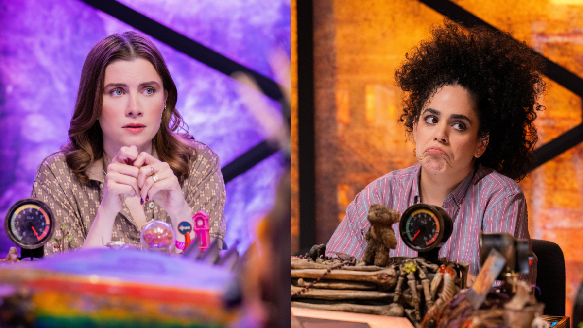 Vic Michaelis (l) and Kimia Behpoornia (r) on the set of Gladlands